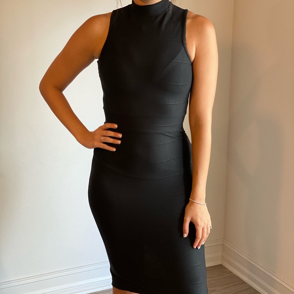 Boohoo Black Midi Dress